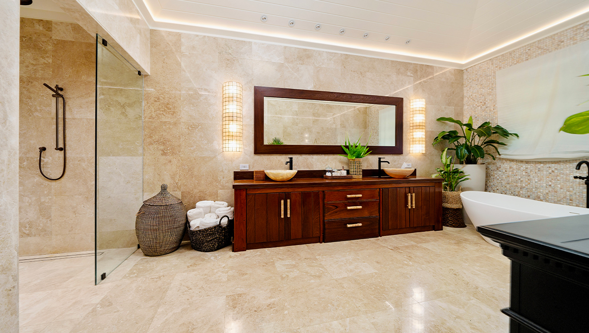 Luxury private villa rental vacation Bahamas bathrooms